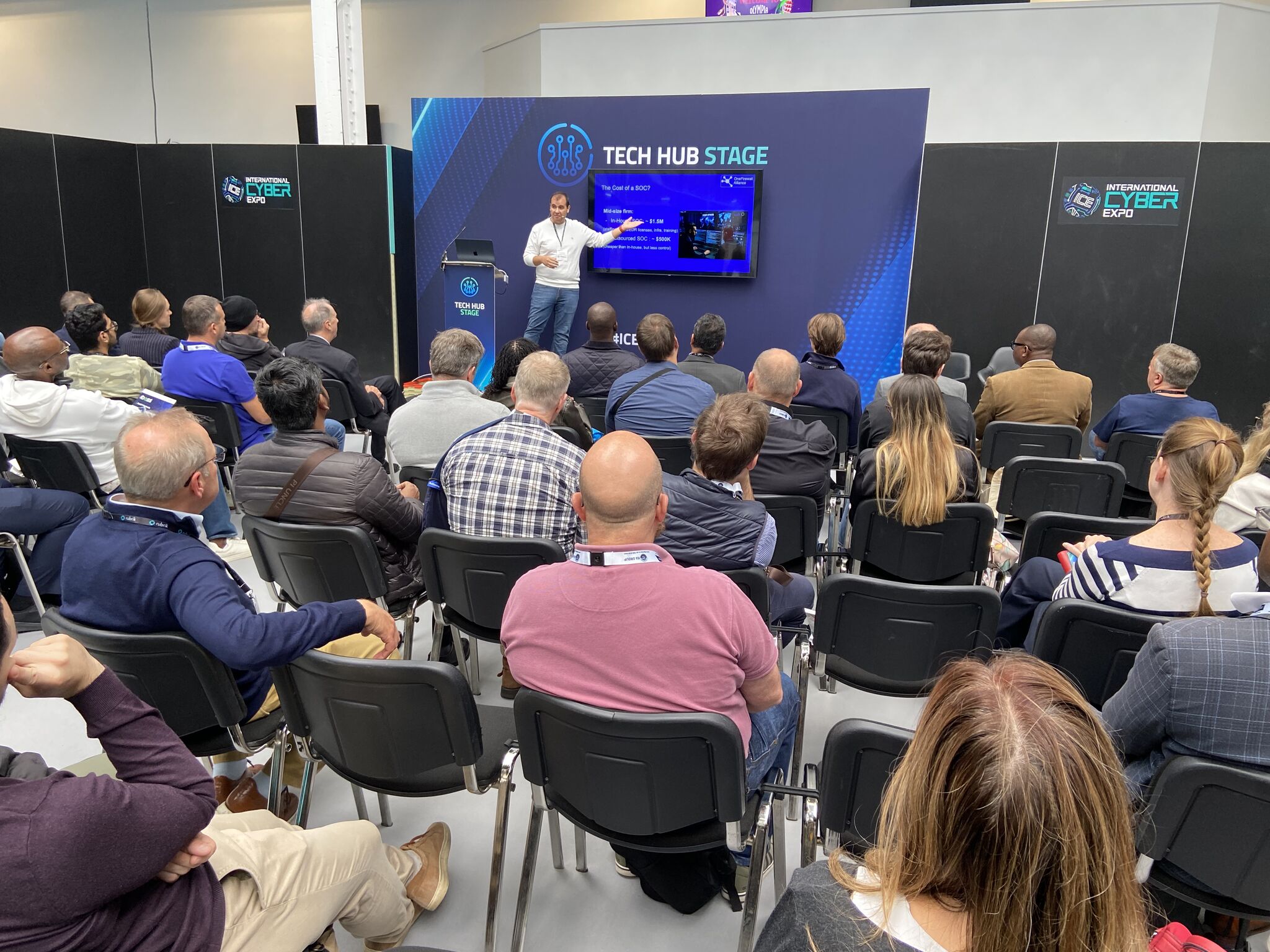 OneFirewall Alliance presenting on the Tech Hub Stage at International Cyber Expo 2025, London